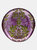 Damask Set/4 6.5" Gilded Glass Canapé Plates - Purple Green