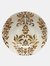 Damask Set/4 7.5" Gilded Glass Deep Plates - Ivory Gold