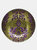 Damask Set/4 7.5" Gilded Glass Deep Plates - Green Purple