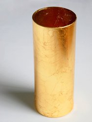 Doré Set/12 10" Gilded Glass Cylinder Vases