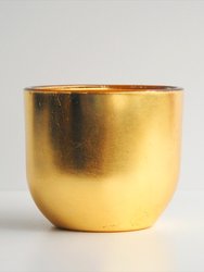 Doré Set/3 Gilded Glass Oval Vases - Gold