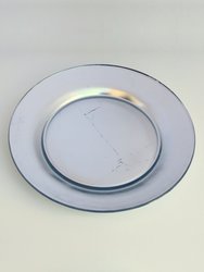 Doré Set/4 10" Gilded Glass Dinner Plates - Silver