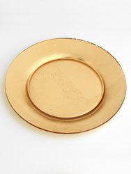 Doré Set/4 10" Gilded Glass Dinner Plates - Gold