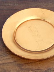 Doré Set/4 10" Gilded Glass Dinner Plates