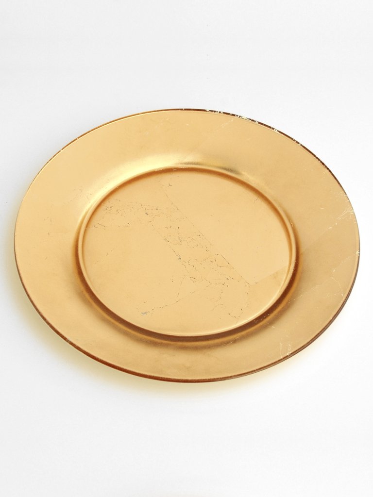 Doré Set/4 7" Gilded Glass Salad Plate - Gold