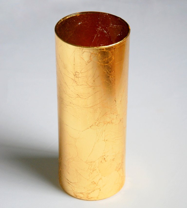 Doré Set/6 10" Gilded Glass Cylinder Vases