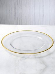 GILT Set/12 13" Charger Plates - Gold Rim