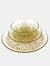 ISLA 12Pc Dinnerware Set - Clear/Gold