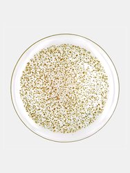 Isla Set/4 11" Dinner Plates - Clear/Gold