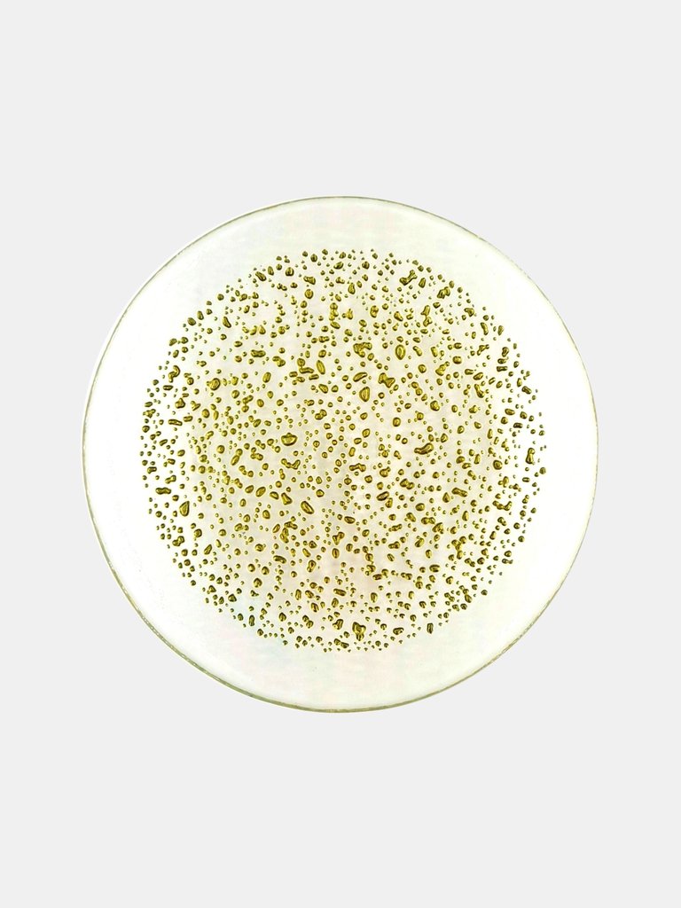 Isla Set/4 7" Canape Plates - Clear/Gold