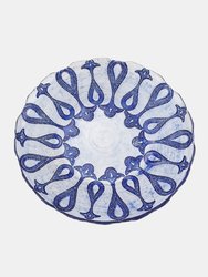 Larissa Set/4 9" Gilded Glass Dessert Plates - Blue Velvet