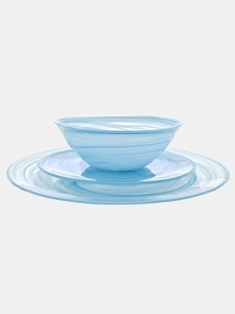 NUAGE 12PC Dinnerware Set - Aqua Blue