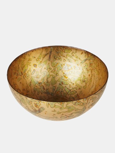 Red Pomegranate Collection Patina 12" Gilded Glass Deep Salad Bowl product