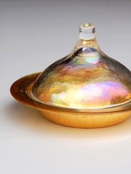 Rabat 5.5" Gilded Glass Covered Dish