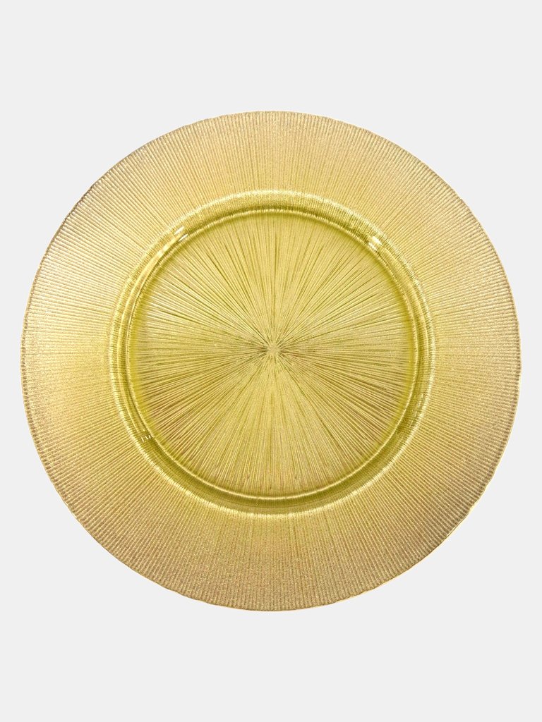 Ritz Set/4 13" Charger Plates - Glitter Gold