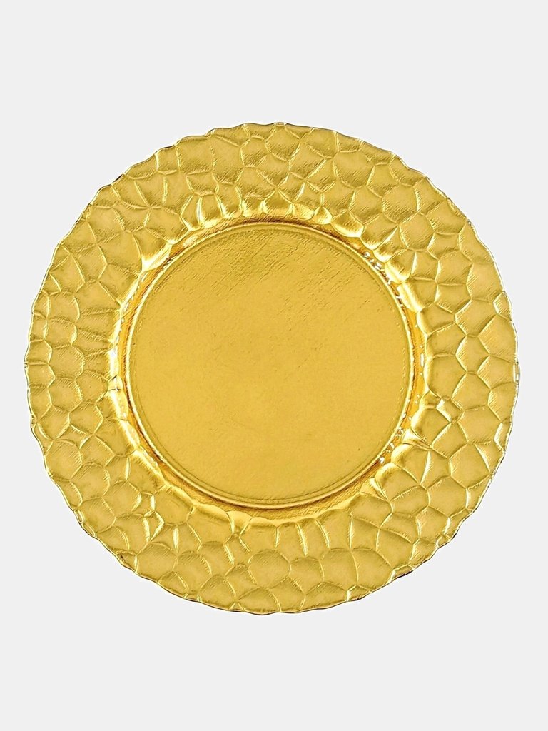 Rocher Set/12 13" Charger Plates - Gold - Gold