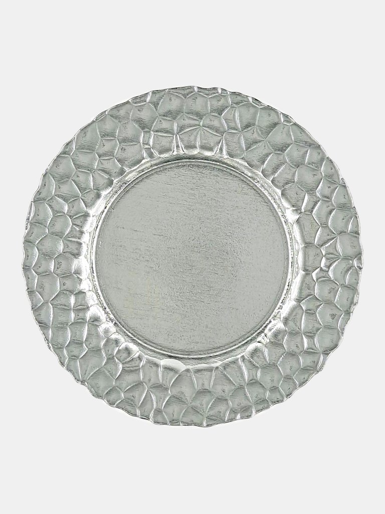 Rocher Set/12 13" Charger Plates - Silver - Silver