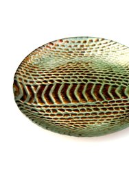 Snakeskin Set/4 6.5" Gilded Glass Canapé Plates