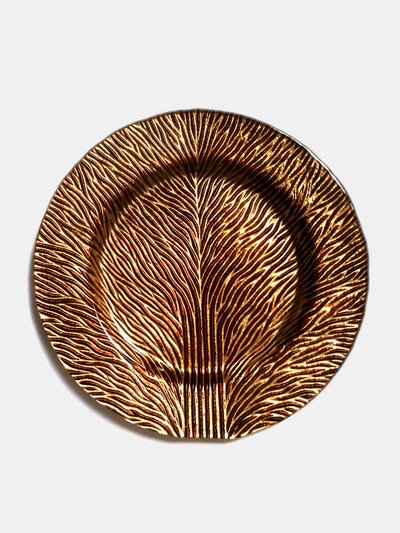 Red Pomegranate Collection Tree of Life Set/4 8" Gilded Glass Salad Plates product