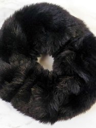 Black Fluffy Oversized Scrunchy - Black