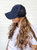 Hidden Messy Bun Baseball Cap - Midnight Blue Mesh Back