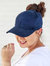 Hidden Messy Bun Baseball Cap - Navy Suede Hat