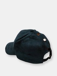 Hidden Messy Bun Baseball Cap - Navy Suede Hat