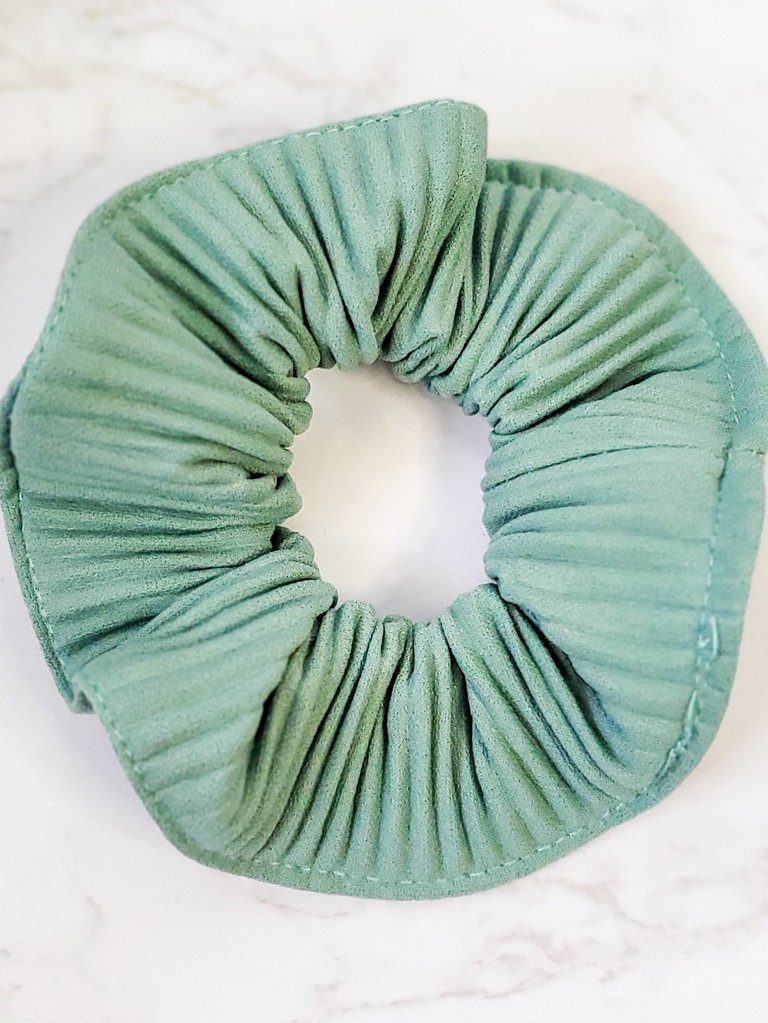 Line Upon Line Teal Scrunchy - Teal