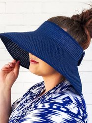 Navy Blue Straw Hat