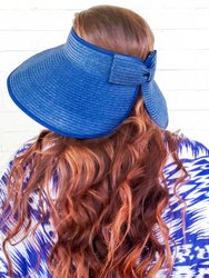 Navy Blue Straw Hat