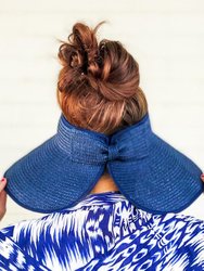 Navy Blue Straw Hat - Navy Blue