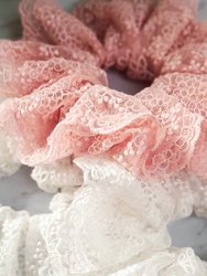 White Lace Fancy Oversized Scrunchy