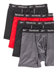 Men's 4 Pack Performance Boxer Brief (Core) - Black Chinese Red Black Blackened Pearl