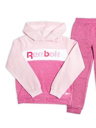 Toddler Girl Classic Color Block 2-Piece Jogger Set - Maroon Grindle