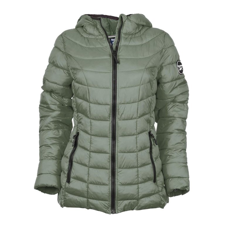 Women's Glacier Shield Jacket With Hood - Vasity Green