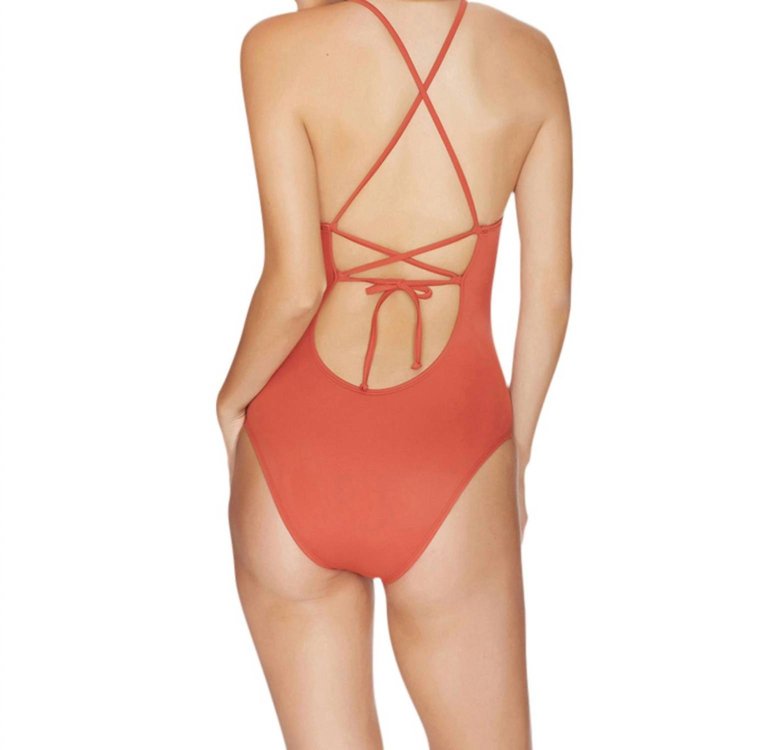 Latigo Strappy Back One Piece Swimsuit In Red