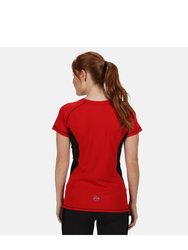 Activewear Womens Beijing Short Sleeve T-Shirt - Classic Red/Black
