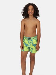 Boys Skander II Coral Swim Shorts - Bright Kiwi