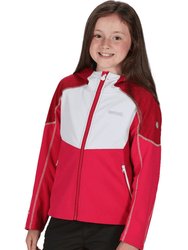 Childrens/Kids Acidity IV Reflective Hooded Softshell Jacket - Duchess Pink/White - Duchess Pink/White