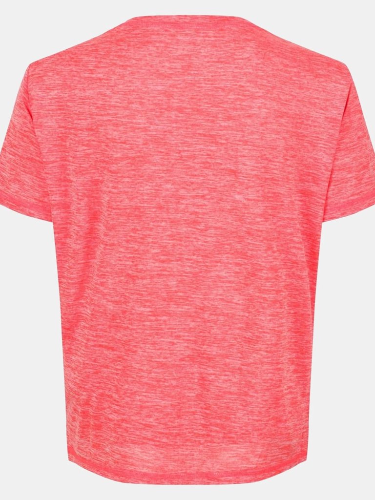 Childrens/Kids Alvarado VI Marl T-Shirt - Neon Peach