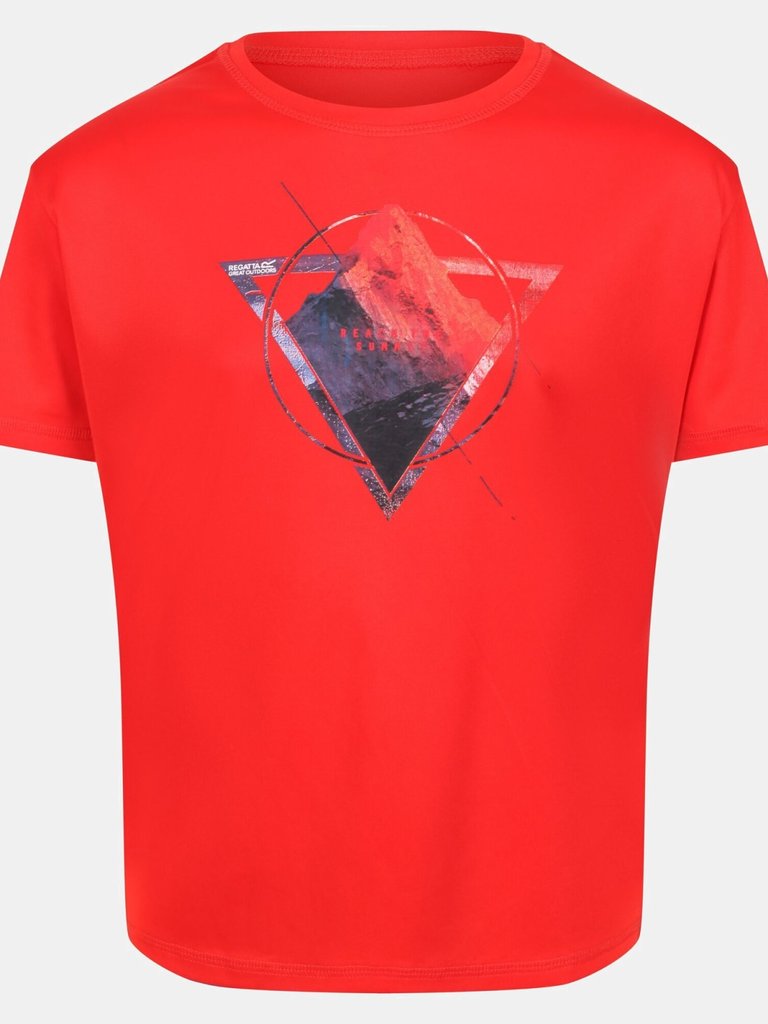 Childrens/Kids Alvarado VI Mountain T-Shirt - Fiery Red - Fiery Red