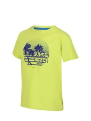 Childrens/Kids Bosley V Sunset T-Shirt - Bright Kiwi