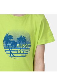 Childrens/Kids Bosley V Sunset T-Shirt - Bright Kiwi