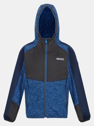 Childrens/Kids Dissolver VI Marl Fleece Full Zip Hoodie - Sky Diver Blue/Dark Grey - Sky Diver Blue/Dark Grey