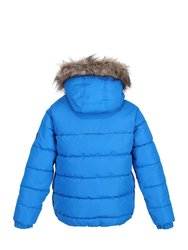 Childrens/Kids Faux Fur Trim Parka - Blue