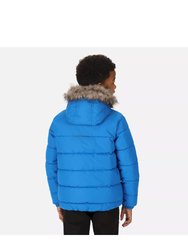 Childrens/Kids Faux Fur Trim Parka - Blue