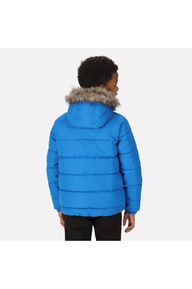 Childrens/Kids Faux Fur Trim Parka - Blue