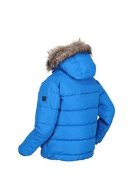 Childrens/Kids Faux Fur Trim Parka - Blue