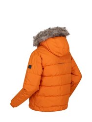 Childrens/Kids Faux Fur Trim Parka - Maple