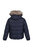 Childrens/Kids Faux Fur Trim Parka - Navy